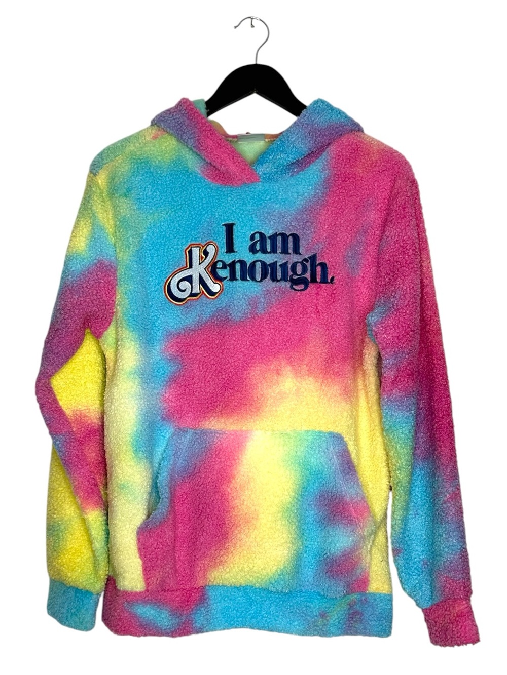 Barbie The Movie “I Am Kenough” Tie Dye Sherpa Hoodie Size Small Barbiecore